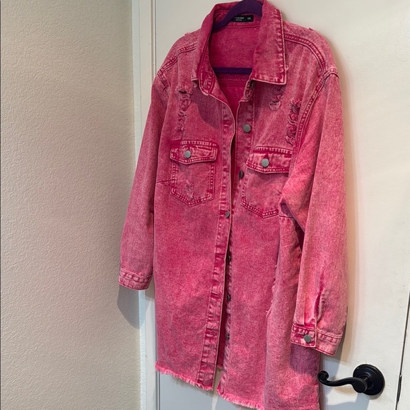 XL Women's Pink Denim Jacket - Picture 1 of 2